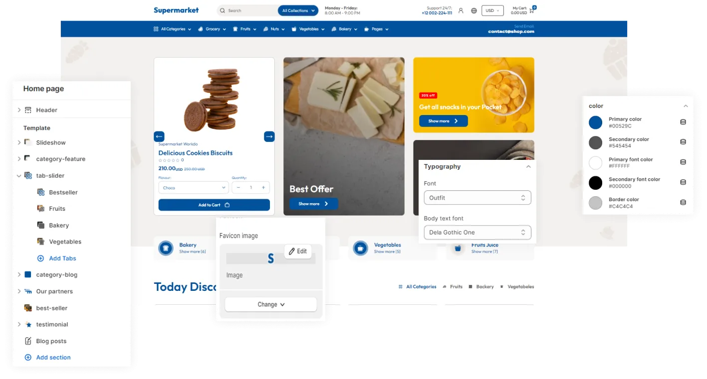 Supermarket Shopify Theme - WorkDo