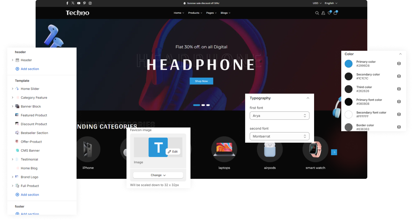 Techno Shopify Theme - WorkDo