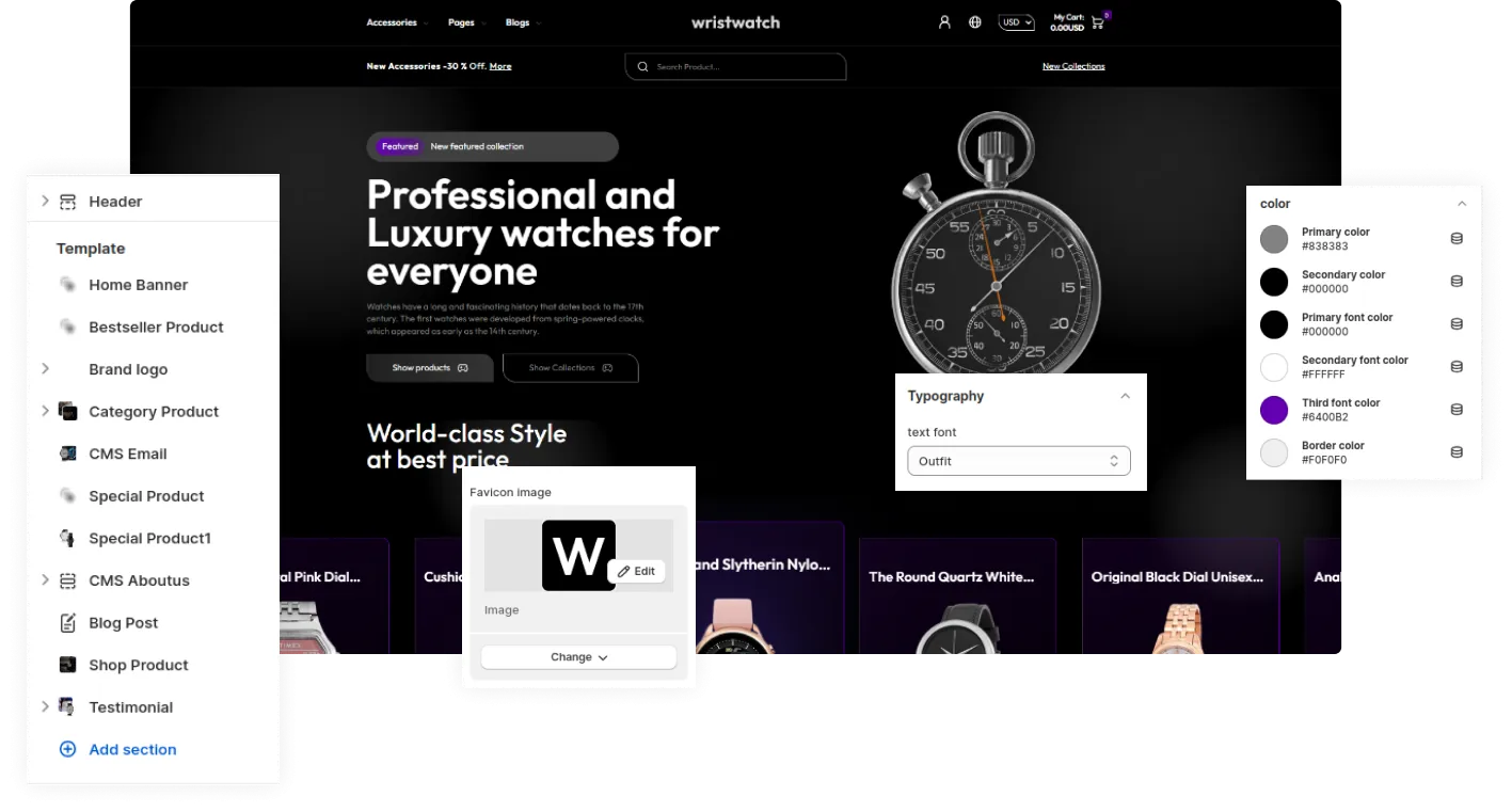 Wrist Watch Shopify Theme - WorkDo
