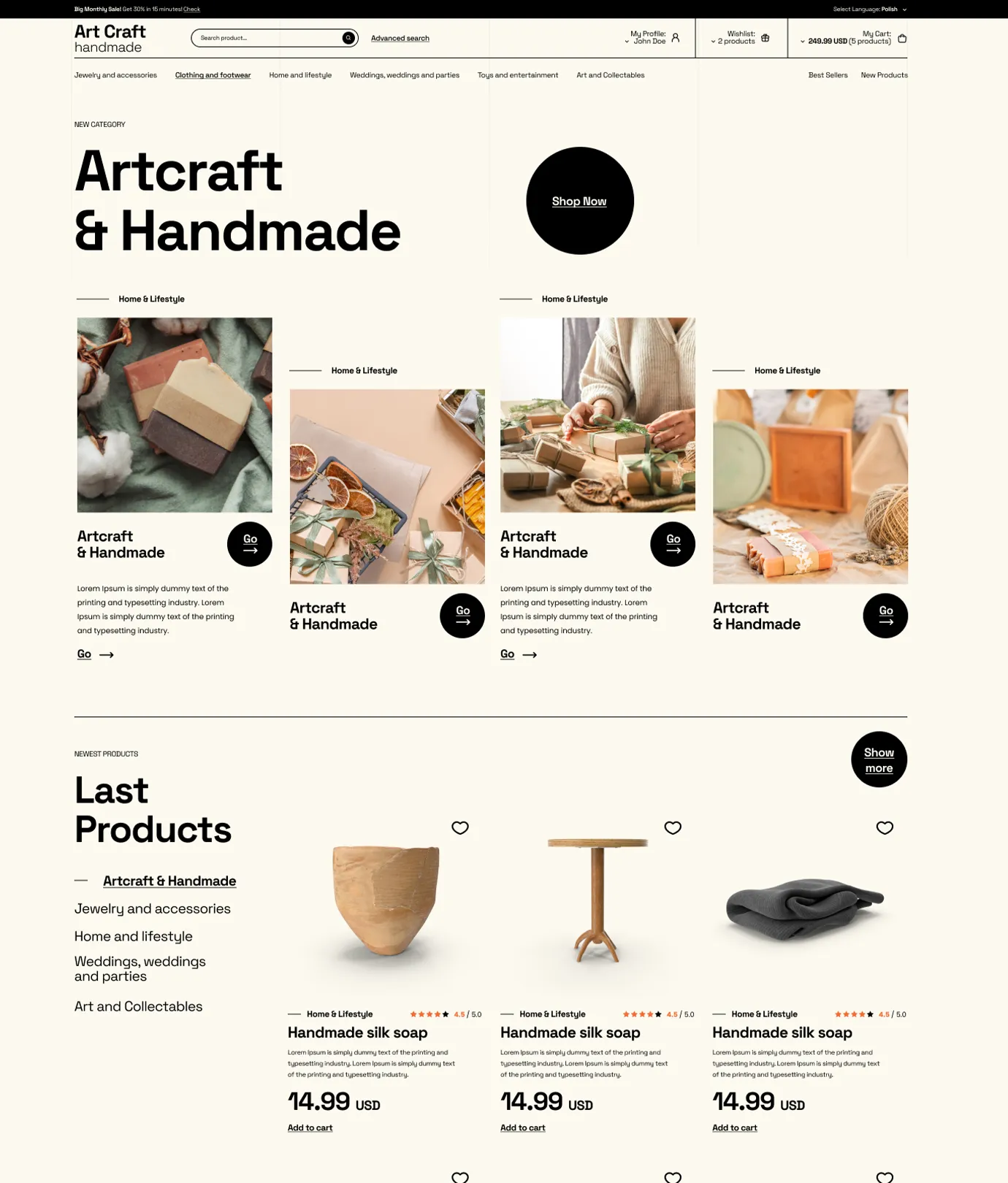 Artcraft Handmade Shopify Theme - WorkDo