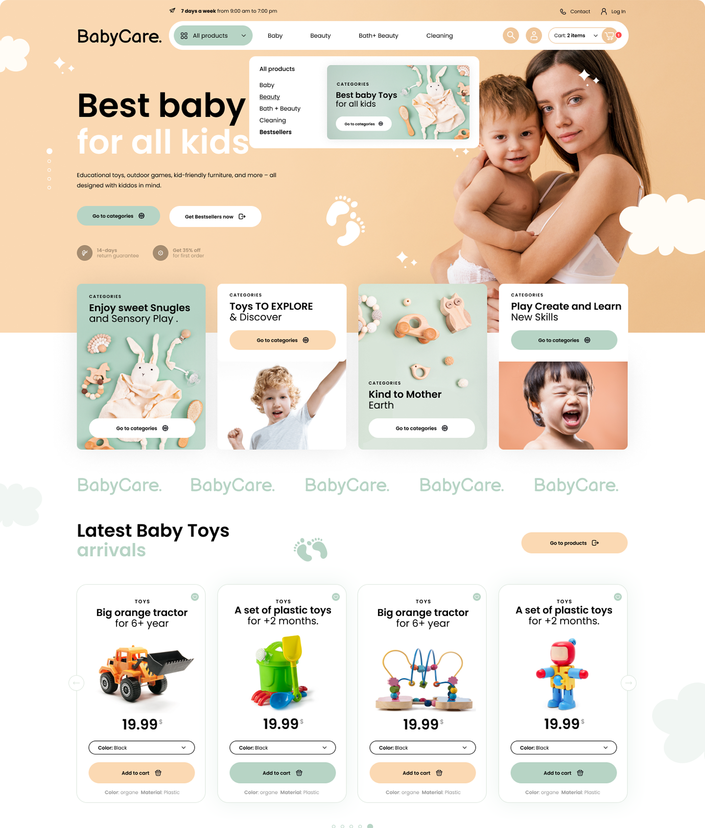 Babycare Theme Add-on for eCommerceGo - WorkDo