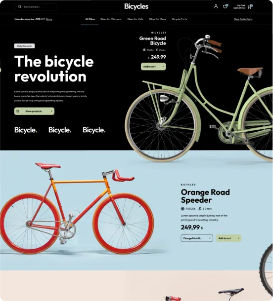 Bicycles Shopify Theme - WorkDo