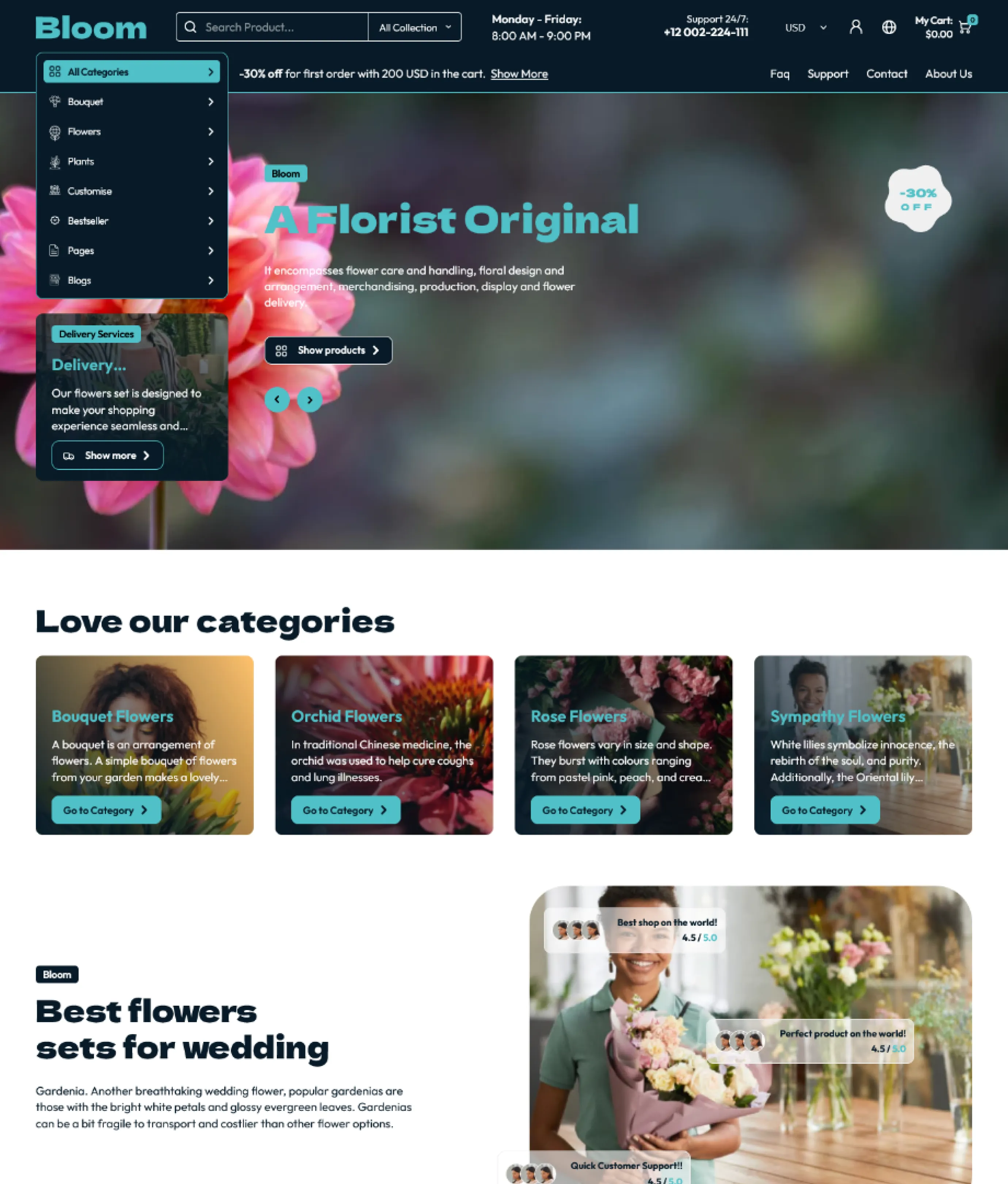 Bloom Shopify Theme - WorkDo