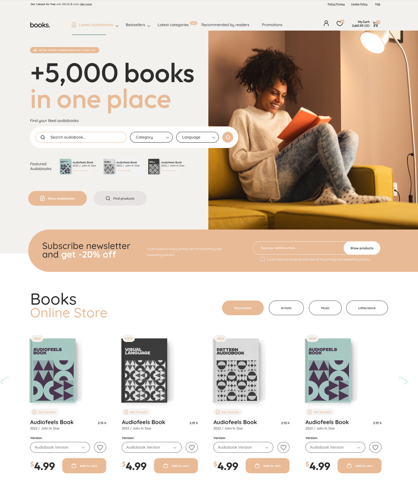 Books Theme Add-on for eCommerceGo - WorkDo