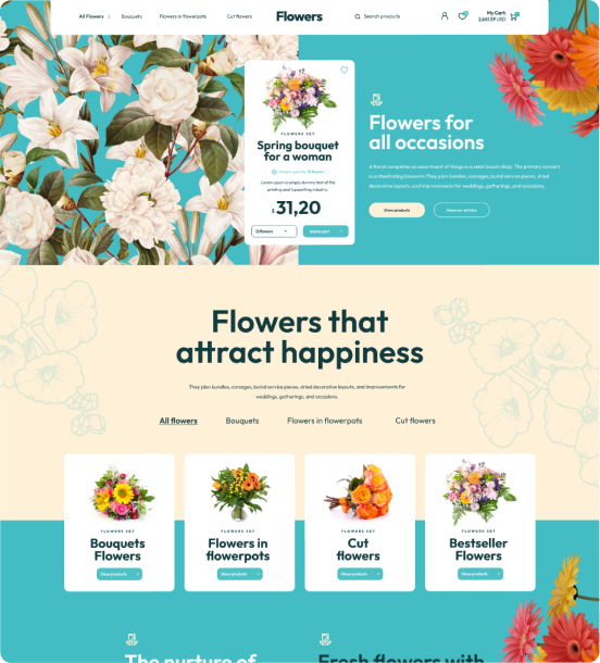 Flowers Shopify Theme - WorkDo