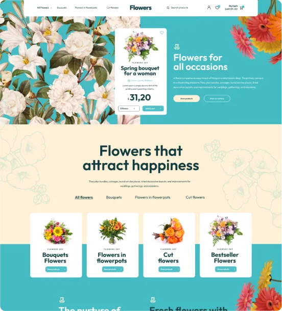 Flowers Shopify Theme - WorkDo