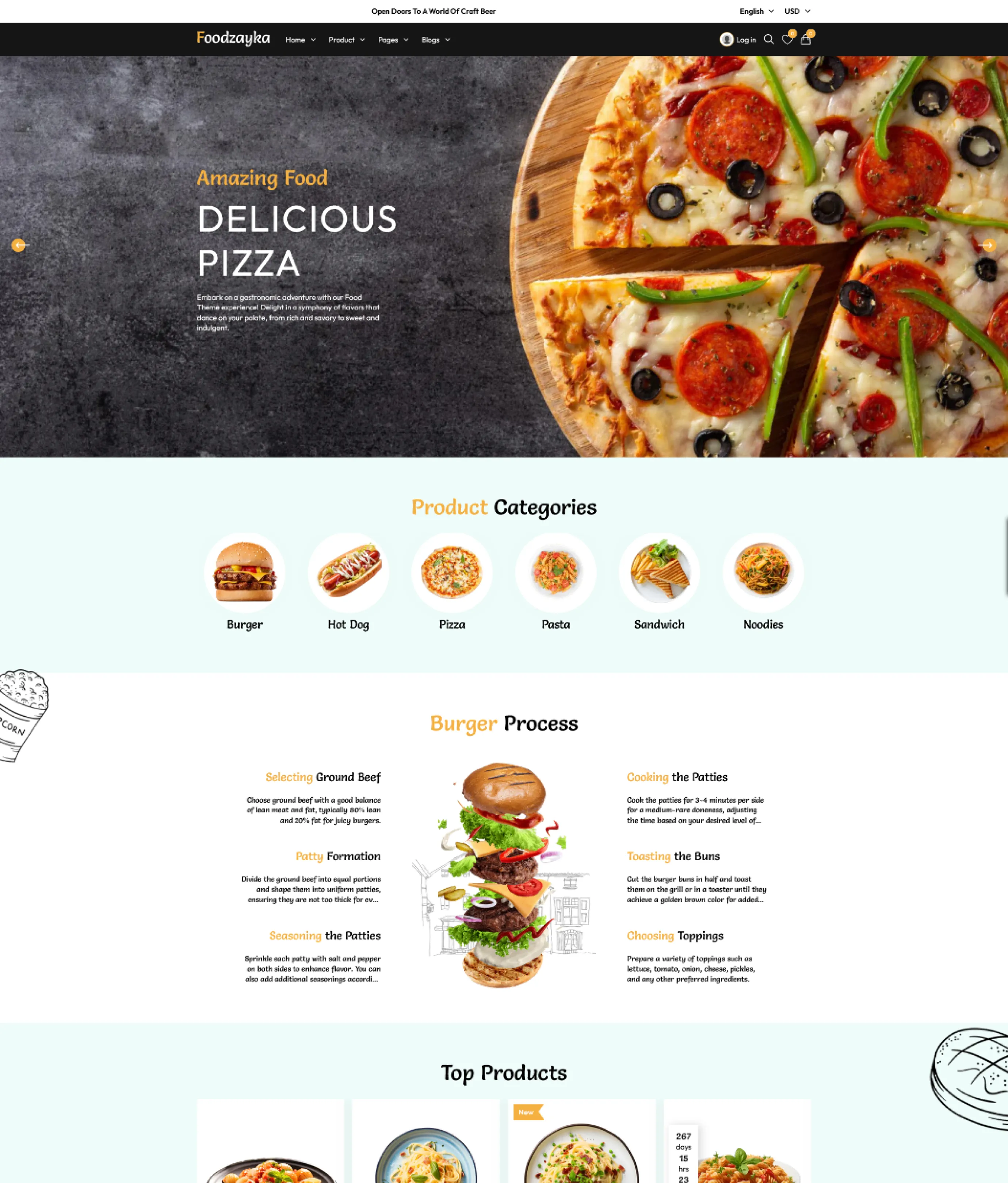 Foodzayka Shopify Theme - WorkDo