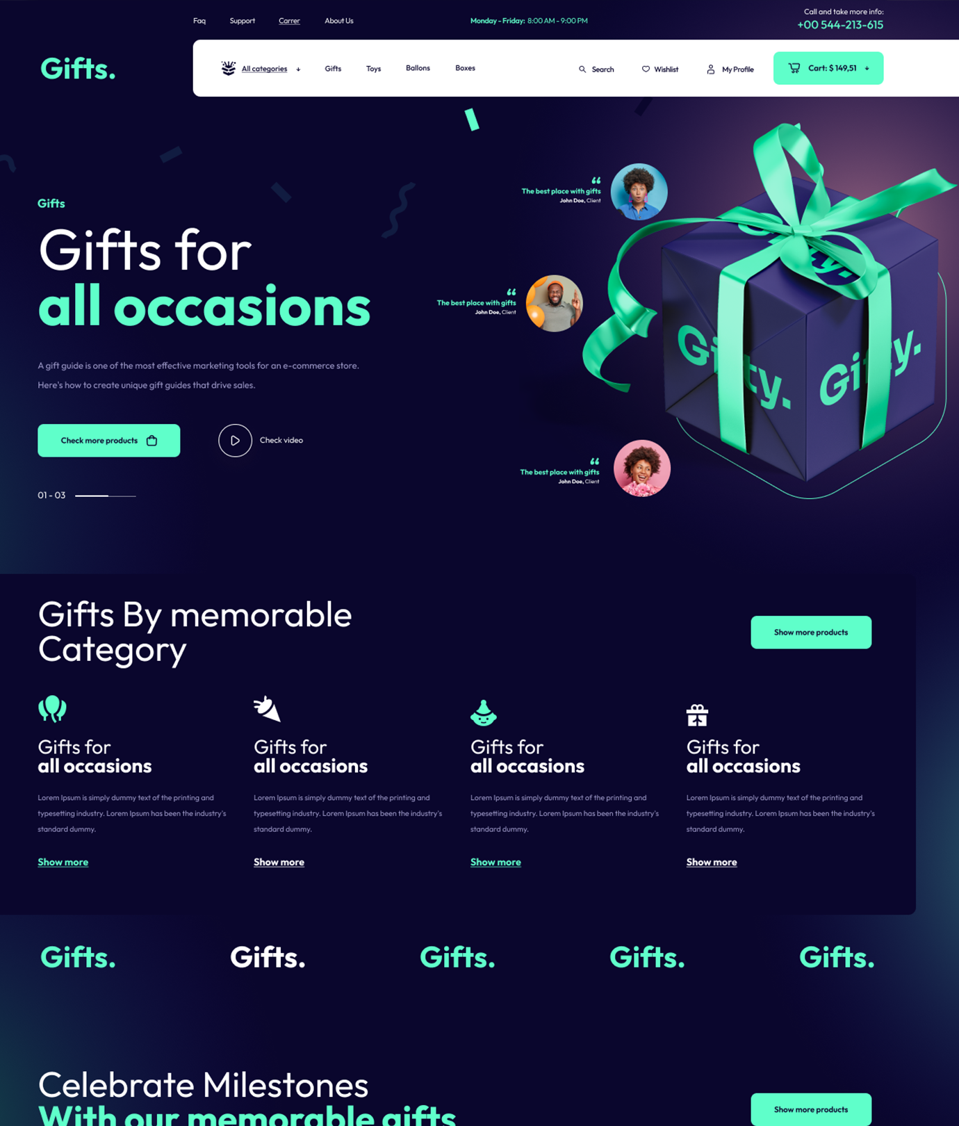 Gifts Theme Add-on for eCommerceGo - WorkDo