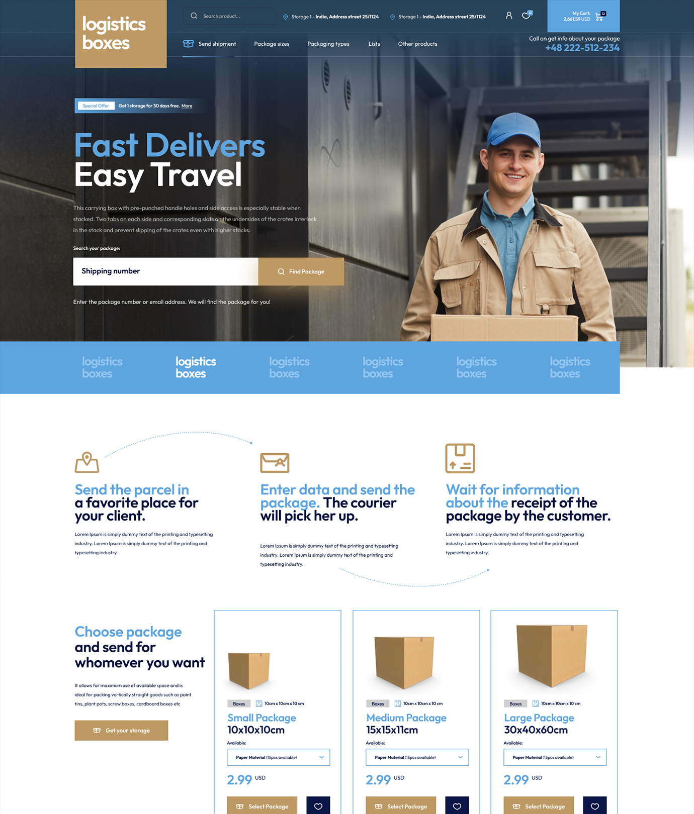 Logistics boxes e-Shop - WorkDo