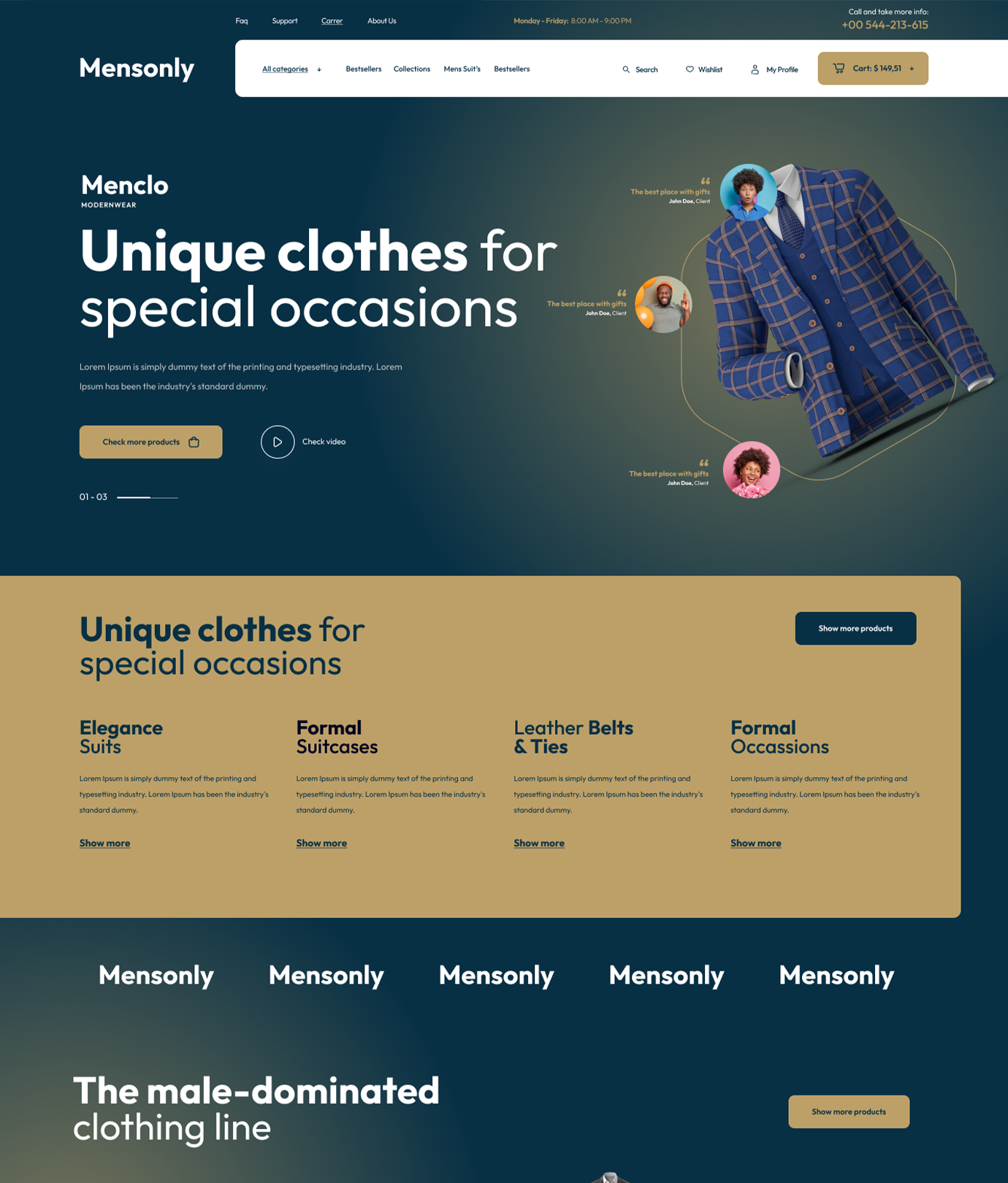Mens Only Theme Add-on for eCommerceGo - WorkDo