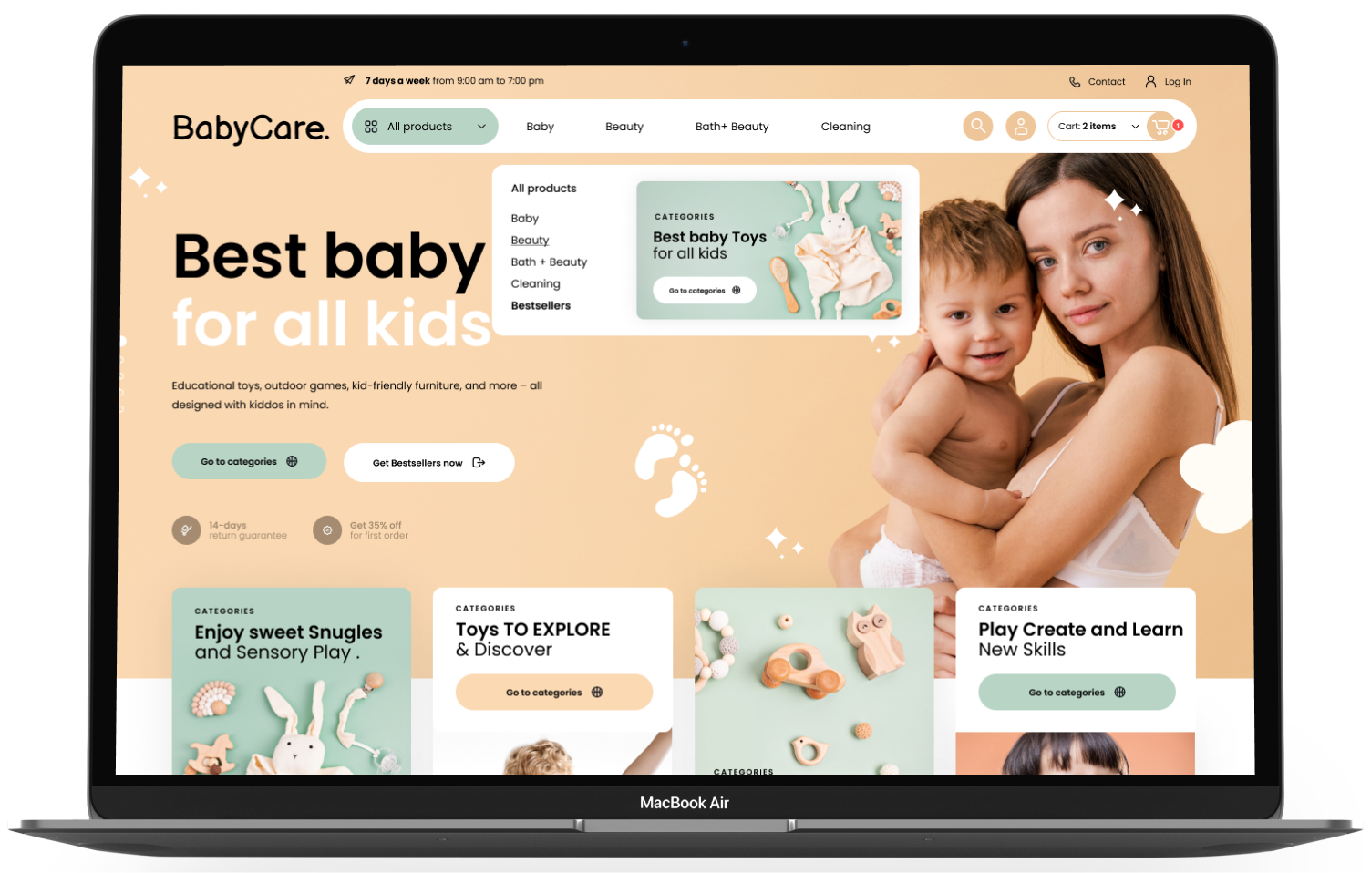 Babycare Theme Add-on for eCommerceGo - WorkDo