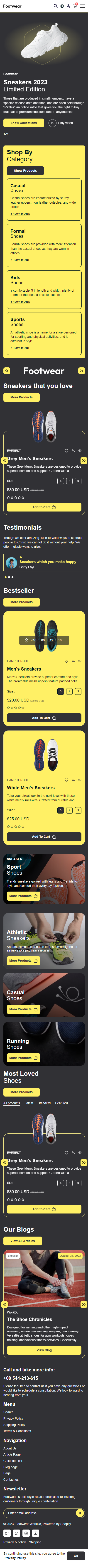 Footwear Shopify Theme - WorkDo