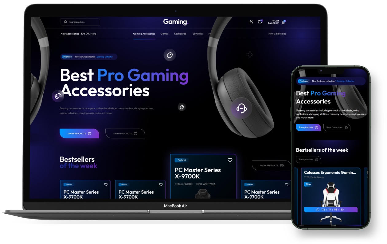 Gaming Theme Add-on for eCommerceGo - WorkDo