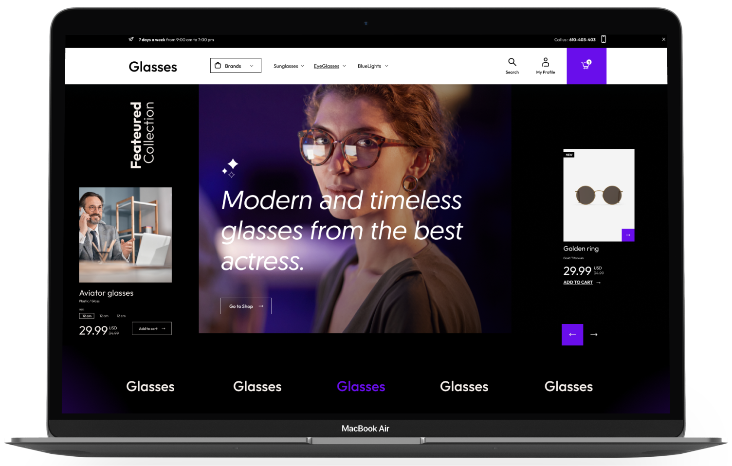 Glasses Theme Add-on for eCommerceGo - WorkDo