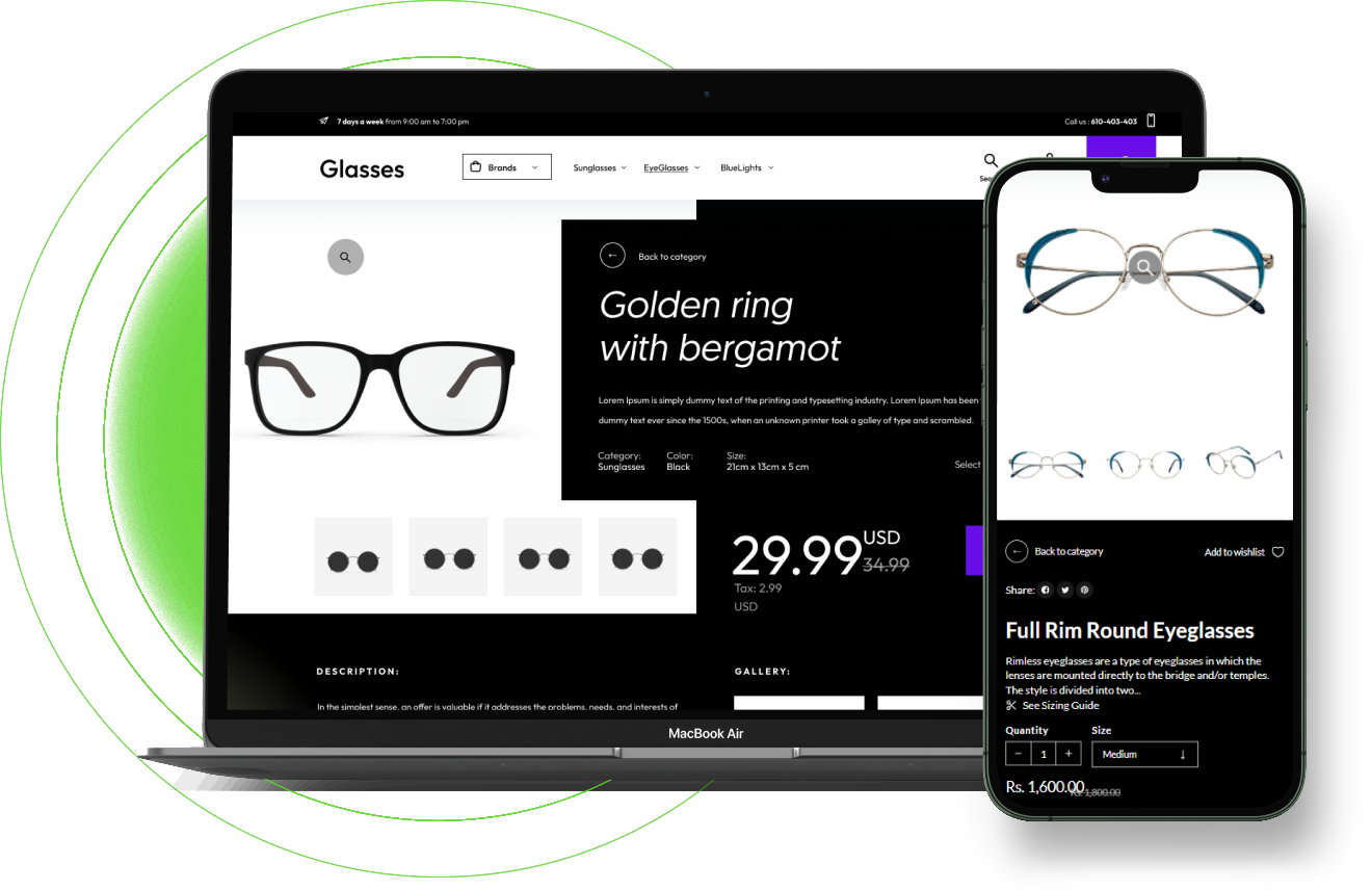 Glasses Theme Add-on for eCommerceGo - WorkDo