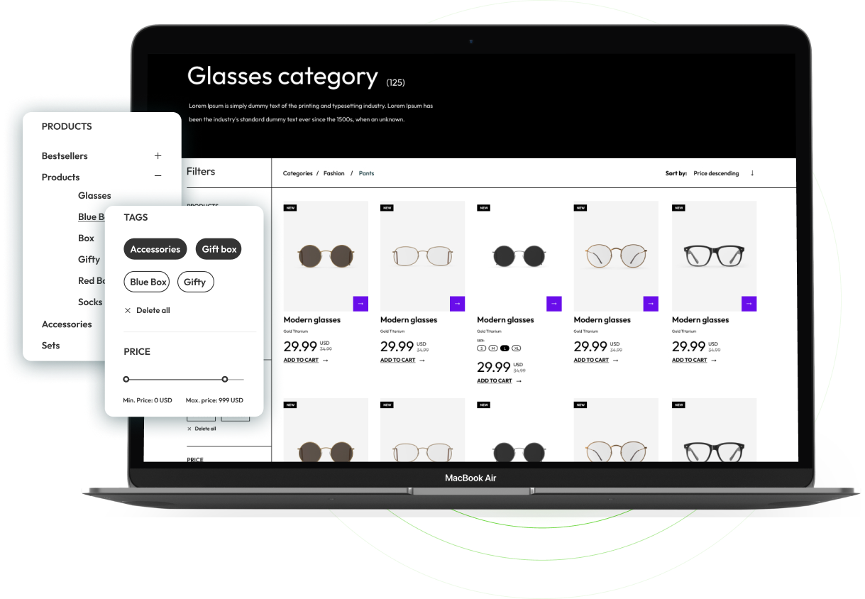 Glasses Theme Add-on for eCommerceGo - WorkDo
