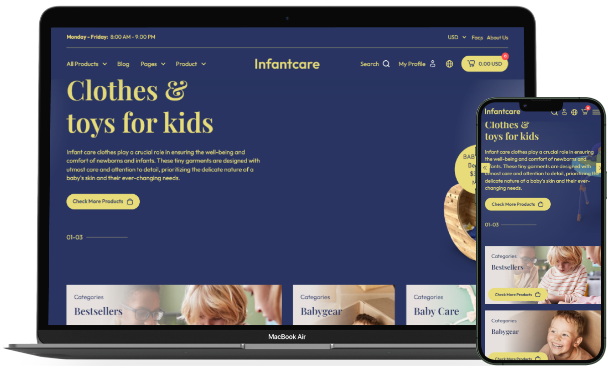 Infantcare Shopify Theme - WorkDo