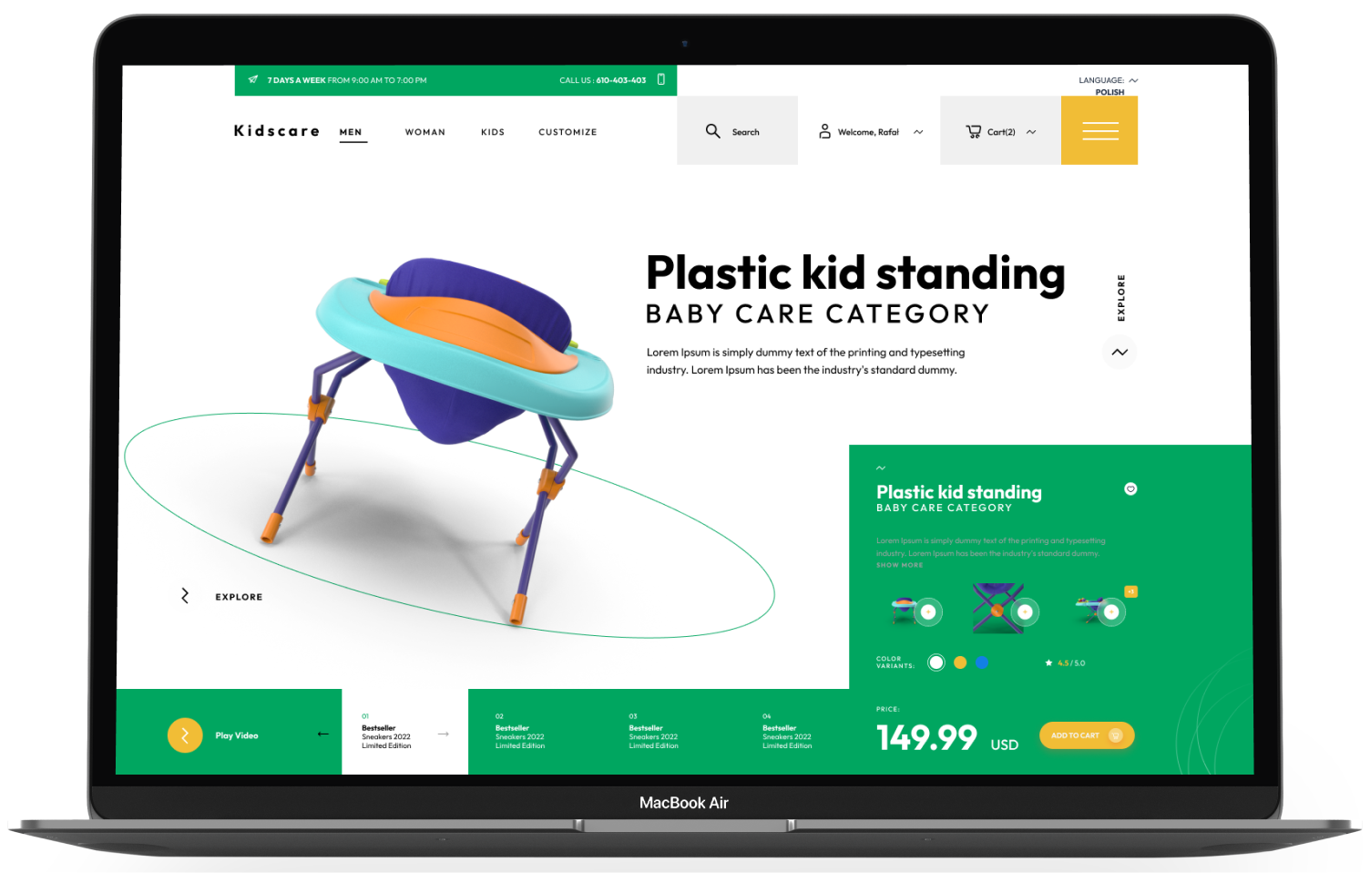 Kidscare Theme Add-on for eCommerceGo - WorkDo