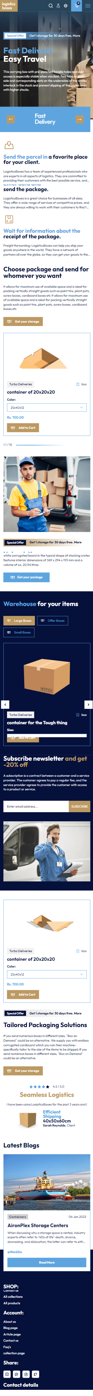 Logistics boxes WordPress Theme - WorkDo