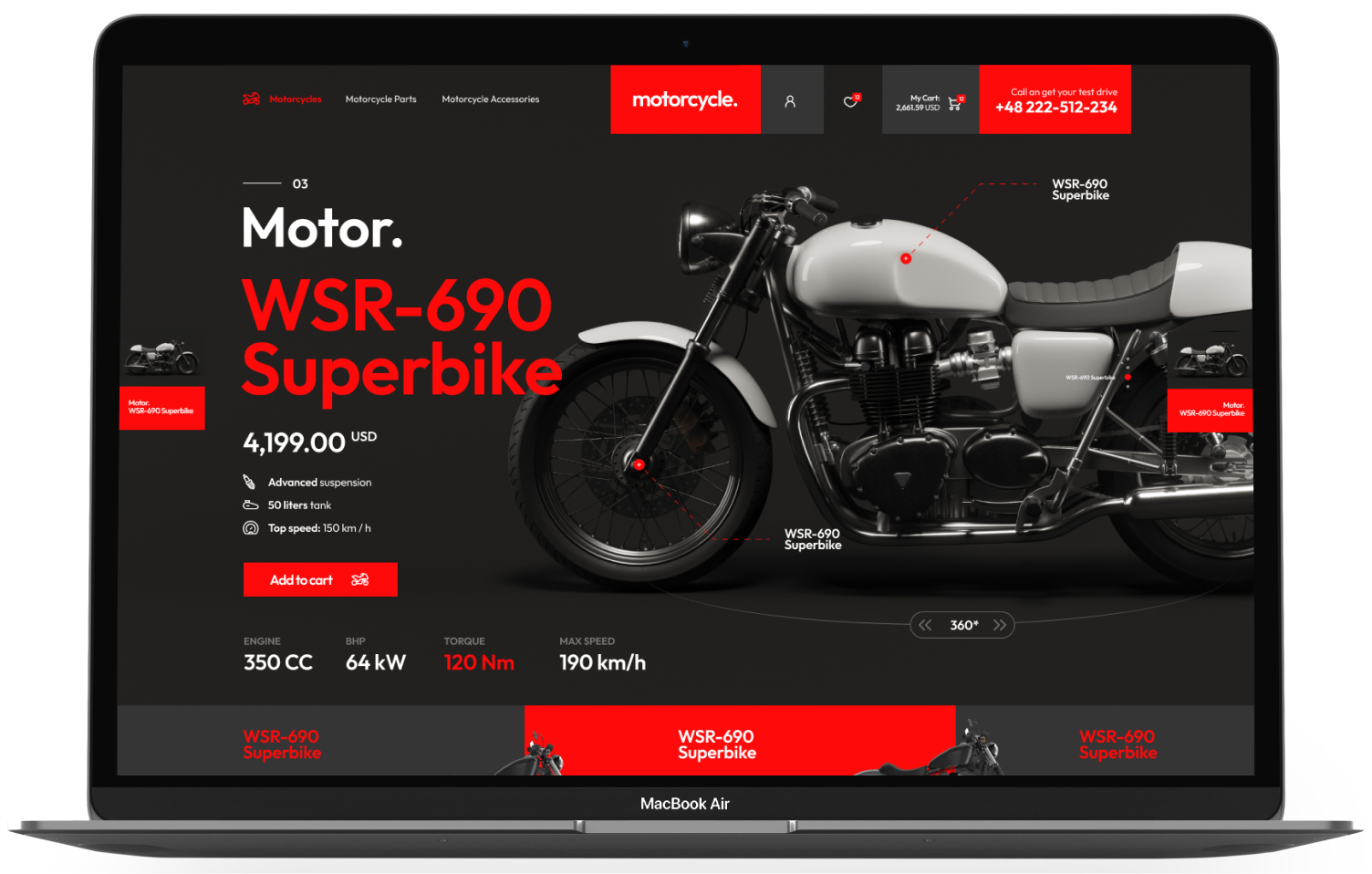 Motorcycle Theme Add-on for eCommerceGo - WorkDo