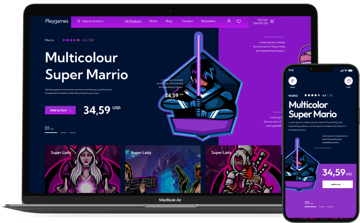 Playgames Shopify Theme - WorkDo