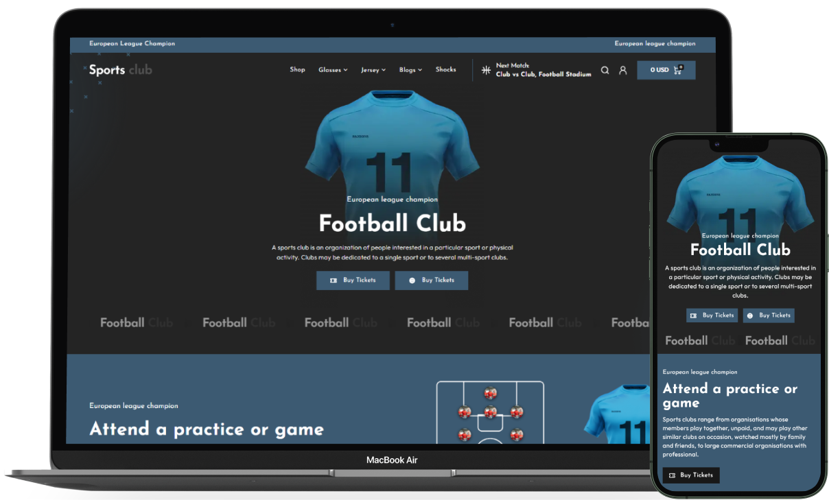 Sports Club WordPress Theme - WorkDo