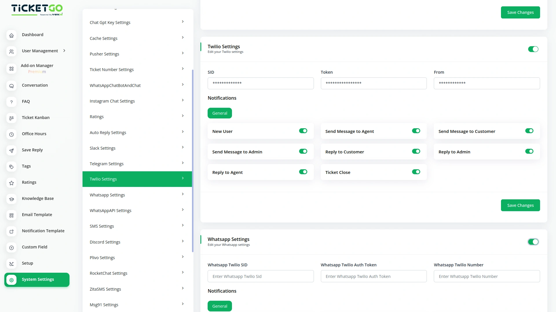 Twilio – TicketGo Add-On